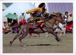 Asie Kham East Tibet Khampa Rider Litang Tibetan Horse Festival Carte Maxi Glacée R/v  TBE - Tibet