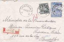 768+771 Op Brief Aangetekend Met Stempel CHATELET (VK) - 1948 Exportation