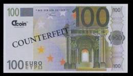 Test Note "CT Coin" Testnote, 100 EURO, Beids. Druck, RRR, UNC - Other & Unclassified