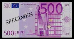 Test Note "C. P. BOURG" 500 EURO, Orig. EURO Size, RRRR, UNC, Ohne Cebit - Other & Unclassified