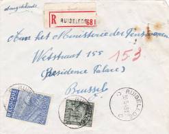 768+771 Op Brief Aangetekend Met Stempel RUISELEDE (VK) - 1948 Exportation