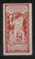 HOLLAND NETHERLANDS 1912 AMSTERDAM INTERNATIONAL GAS LIGHTING EXHIBITION RED POSTER STAMP UNCOMMON - Gas