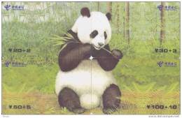 China, 4 Cards Puzzle, Panda, 2 Scans. - Rompecabezas