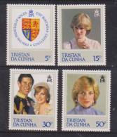 Tristan Da Cunha 1982 Princess Diana 21st Birthday Set 4 MNH - Tristan Da Cunha