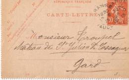 Cartes-lettres N° 2 - Orange 18.10.1913 - St Julien De Cassagnas 19.10.1913 - Kartenbriefe