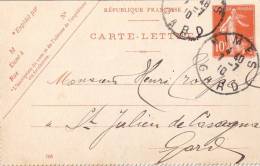 Cartes-lettres N° 7 - St Julien De Cassagnas 1910 - Cartes-lettres