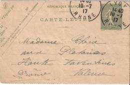 Cartes-lettres N° 18 - Lyon 10.07.1917 - Kartenbriefe