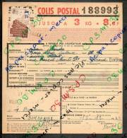 Colis Postaux Bulletin Expédition 8.60fr 3kg Timbre 2.70fr3.0 N° 188993 (cachet Gare SNCF SUDOUEST TOULOUSE-MATABIAU GV) - Brieven & Documenten
