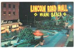 USA, Lincoln Road Mall, Miami Beach, Florida, 1964 Used Postcard [13054] - Miami Beach