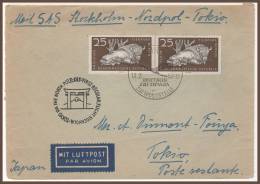 LUFTHANSA  STOCKHOLM - NORPOLD - TOKYO 1957 (verso Tokio) - Lettres & Documents
