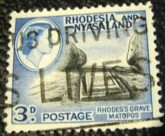 Rhodesia And Nyasaland 1959 Rhodes Grave Matopos 3d - Used - Rhodesien & Nyasaland (1954-1963)