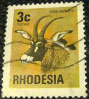 Rhodesia 1974 Roan Antelope 3c - Used - Rhodesien (1964-1980)