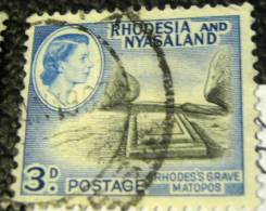 Rhodesia And Nyasaland 1959 Rhodes Grave Matopos 3d - Used - Rhodesië & Nyasaland (1954-1963)