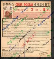 Colis Postaux Bulletin D´expédition 8.60fr 3kg Timbre 2.70fr Barré 3.0fr N° 442197 (cachet Gare SNCF OUEST VITRE) - Storia Postale