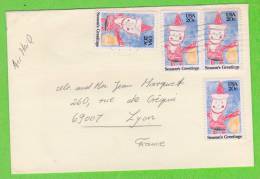 Sur Enveloppe - ETATS UNIS - 4 Timbres - - Lettres & Documents