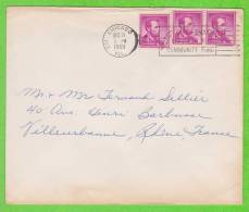 Sur Enveloppe - ETATS UNIS - 3 Timbres Dont 1 Paire - Cachet 1959 - Briefe U. Dokumente