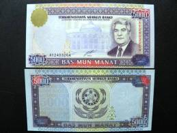 UNC Banknote From Turkmenistan 5000 Manat #12b 2000, President Arms $12 - Turkmenistan