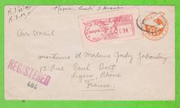 Sur Enveloppe Recomandée Mention "AIR MAIL" - ETATS UNIS - Entier Postal + Vignette PLAM BEACH 1951 (Cachets Recto/verso - Storia Postale