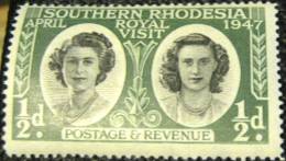 Southern Rhodesia 1947 Royal Visit Of Princess Margaret And Elizabeth 0.5d - Mint - Rhodésie Du Sud (...-1964)