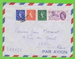 Sur Enveloppe - GRANDE BRETAGNE - 4 Timbres Différents - Storia Postale