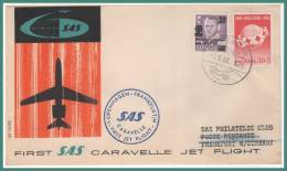 SAS CARAVELLE COPENHAGEN-FRANKFURT 1/5/1960 - Airmail