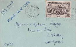 A.O.F. SENEGAL 15 F Sur LETTRE 1953 Avec CARTE POSTALE BONNE ANNEE - Briefe U. Dokumente