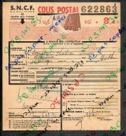 Colis Postaux Bulletin Expédition 8.60fr 3kg Timbre 2.70fr N° 622863 (cachet Gare SNCF PARIS Dépot N° 8 - 8 Eme Arrt) - Briefe U. Dokumente