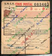 Colis Postaux Bulletin Expédition 8.60fr 3kg Timbre 2.70fr Barré 3.0fr N° 657677 (cachet Gare SNCF SUD-EST ANNONAY) - Lettres & Documents