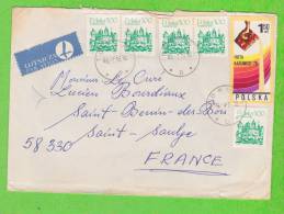 Sur Enveloppe - POLOGNE - 6 Timbres Dont 2 Paires - Cachet 1998 - Brieven En Documenten