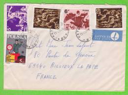 Sur Enveloppe PAR AVION - POLOGNE - 5 Timbres - Lettres & Documents