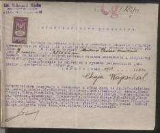 POLAND 1921 GENERAL DUTY 100 MK BF#034 ON DOCUMENT (POWER OF ATTORNEY) - Revenue Stamps