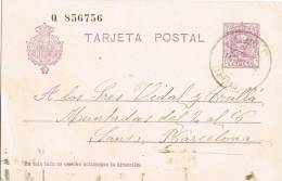 0263. Entero Postal EL VENDRELL (Tarragona) 1928. Alfonso XIII Vaquer - 1850-1931