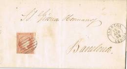 0265. Carta Entera TARREGA (Lerida) 1858. VARIEDAD Sello 4 C. - Lettres & Documents