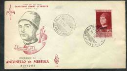 1953 Trieste "A", F.D.C. Antonello Da Messina, Serie Completa Busta Non Viaggiata - Marcophilie