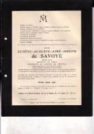 LIEGE SOIGNIES Eugène De SAVOYE Sénateur 1852-1916 Faire-part Mortuaire Famille FORGEUR - Obituary Notices