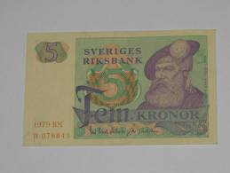 5 Fem Kronor Sveriges Riksbank 1979 - SUEDE - - Schweden
