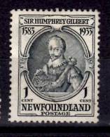 Newfoundland 1933 1 Cent Sir Humphrey Gilbert Issue #212 - 1908-1947