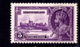 Newfoundland 1935 5 Cent Silver Jubilee Issue #227  MH - 1908-1947