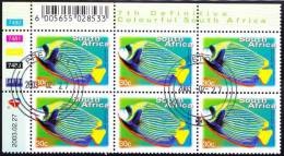 South Africa RSA - 7th Definitive 30c Control Block CTO Dated 2003/02/27 Fish - Nuevos