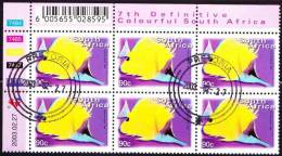 South Africa RSA - 7th Definitive 90c Control Block CTO Dated 2003/02/27 Fish - Unused Stamps