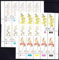 South Africa RSA - 1981 - 10th World Orchid Conference, Flowers - Full Set Control Blocks - Neufs