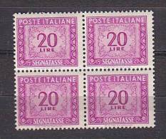 Y6384 - ITALIA TASSE Ss N°106 - ITALIE TAXE Yv N°74 ** Quartina Bloc - Taxe