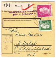 AUSTRIA - WW II. Deutches Reich - Wien. Paket - Paketkarte, Package - Package Card, Year 1944 - Brieven En Documenten