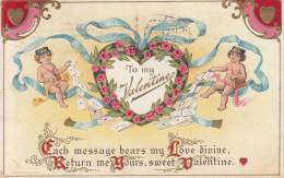 To My Valentine Each Message Bears My Love Divine Return Me Yours Sweet Valentine Postmarked Washington DC Jan 10 1911 - Valentine's Day