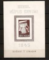 Turquie Turkiye 1945 N° BF 3 ** Recensement, Guerre, Stylo, Mains, Genel Nufus Savimi - Unused Stamps