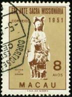 MACAO, COLONIA PORTOGHESE, PORTUGUESE COLONY, ARTE MISSIONARIA, 1953, USATO, Scott 368, Sg 455 - Used Stamps