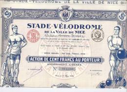 ACTION DE 100 FRANCS- STADE-VELODROME DE LA VILLE DE NICE-FONDATION ANTOINE DUPREZ - Sport