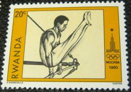 Rwanda 1980 Moscow Olympics Gymnastics 20c - Mint - Unused Stamps