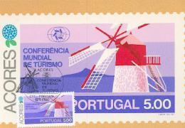 ACORES CARTE MAXIMUM NUM.YVERT 327 MOULIN A VENT - Tarjetas – Máximo