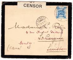 PALESTINE 1918 ARMY POST CANCEL + CENSOR COVER TO SWITZERLAND WITH CENSOR MARK - Palästina